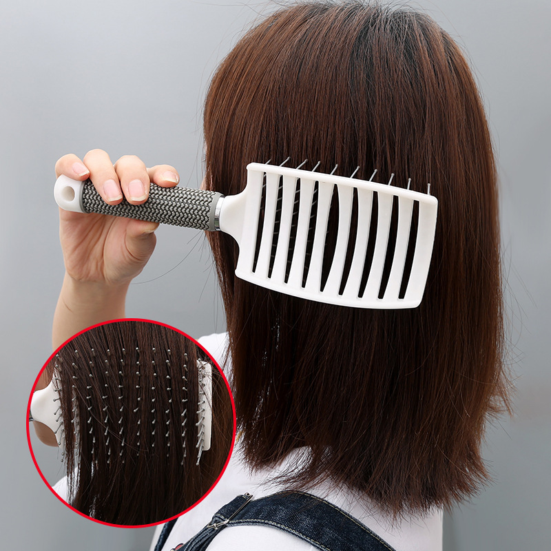 Smooth Health Massage Plastic Big Curved Rib Makeup Comb
