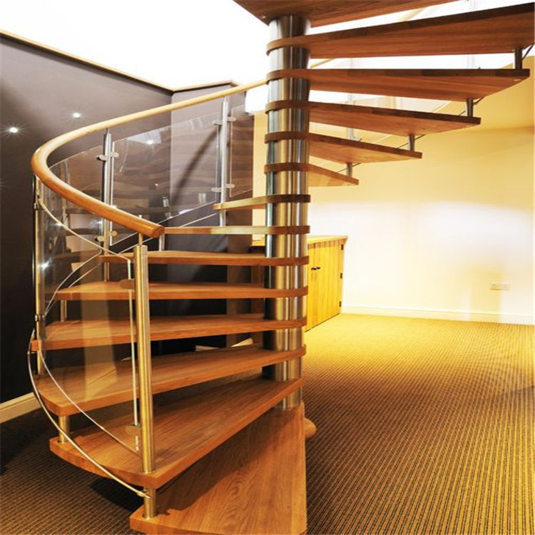 House Indoor Steel Wrought Iron Marble Wood Curved Mobile Aluminum Ladde Glass Spiral LED Timber Floating Railing Stair Straight Staircase Price