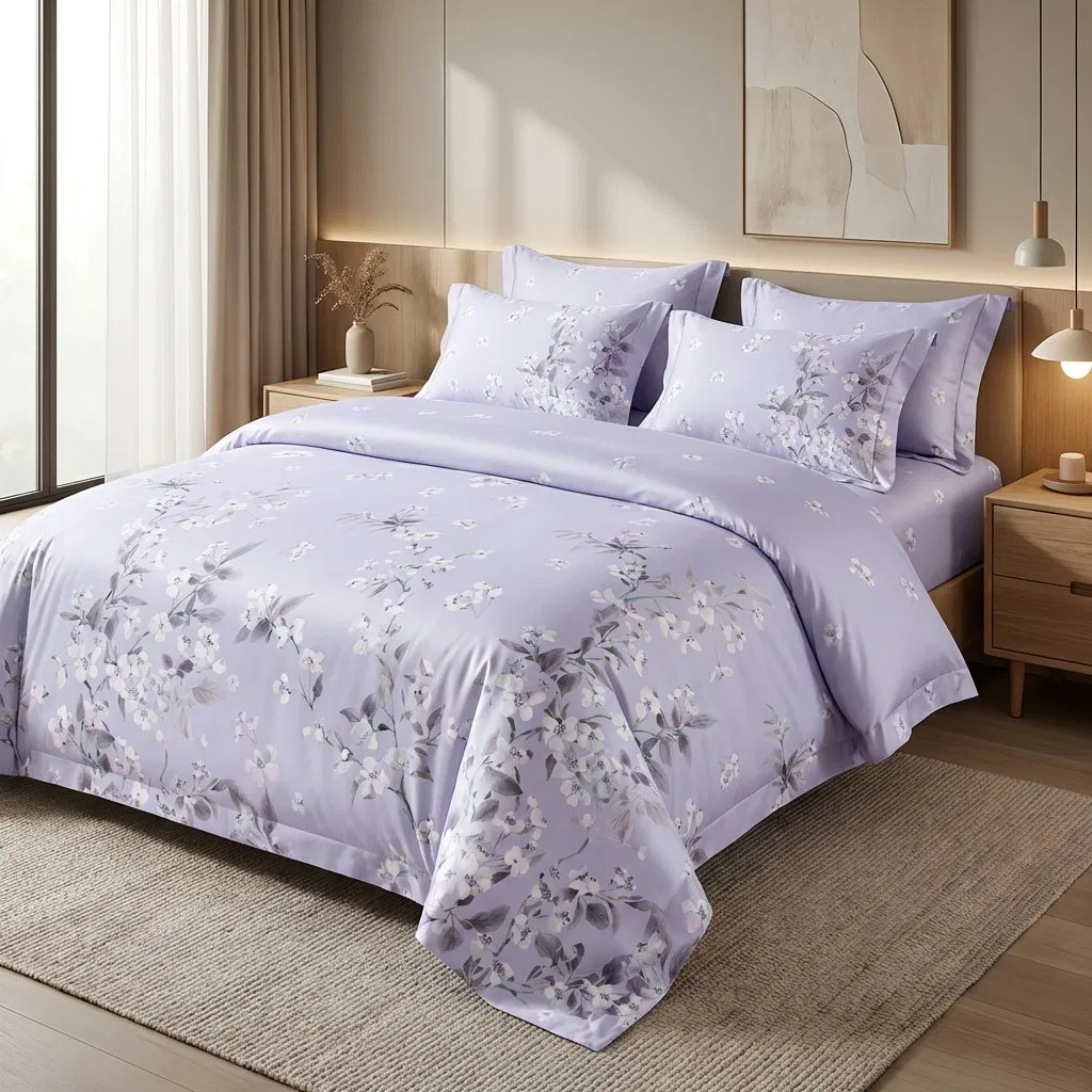 Printed Cotton Fabric Bed Duvet Sheet Pillow Case