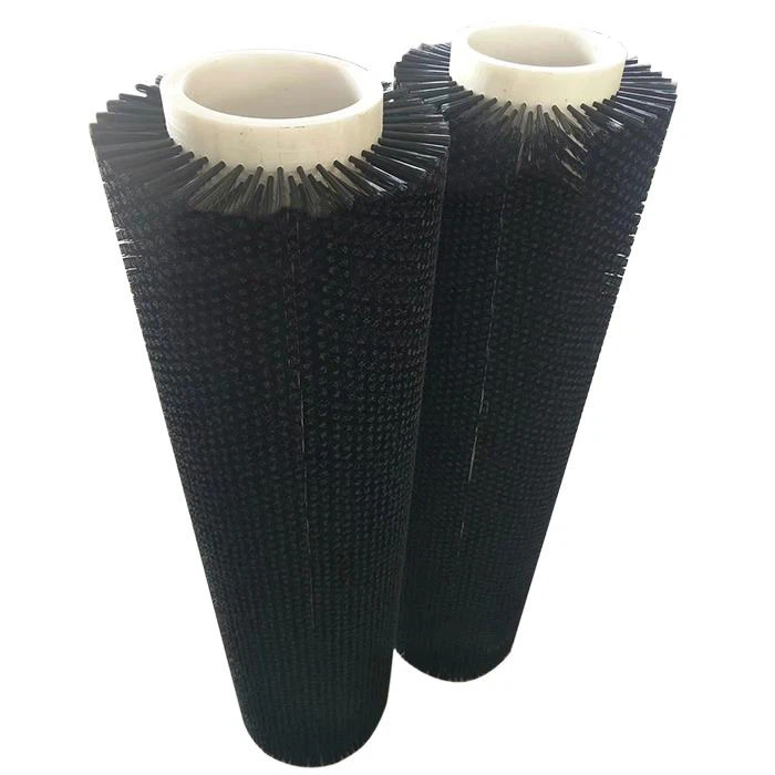 Customized Industrial Nylon Bristle Cleaning Roller Brush Cylindrical Wire Brushes Roller