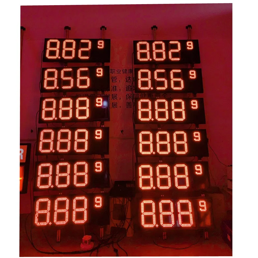 LED Fuel Price Sign Gasoline LED Price Station Large 7 Segment Display for Outdoor Price Board LED Gas Display