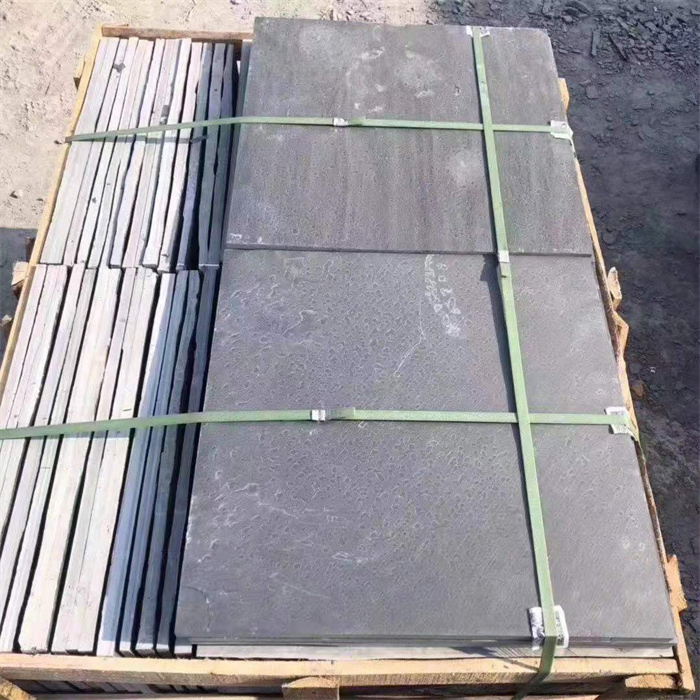 Natural stone polished/honed/flamed black slate floor tiles for outdoor exterior paving decoration