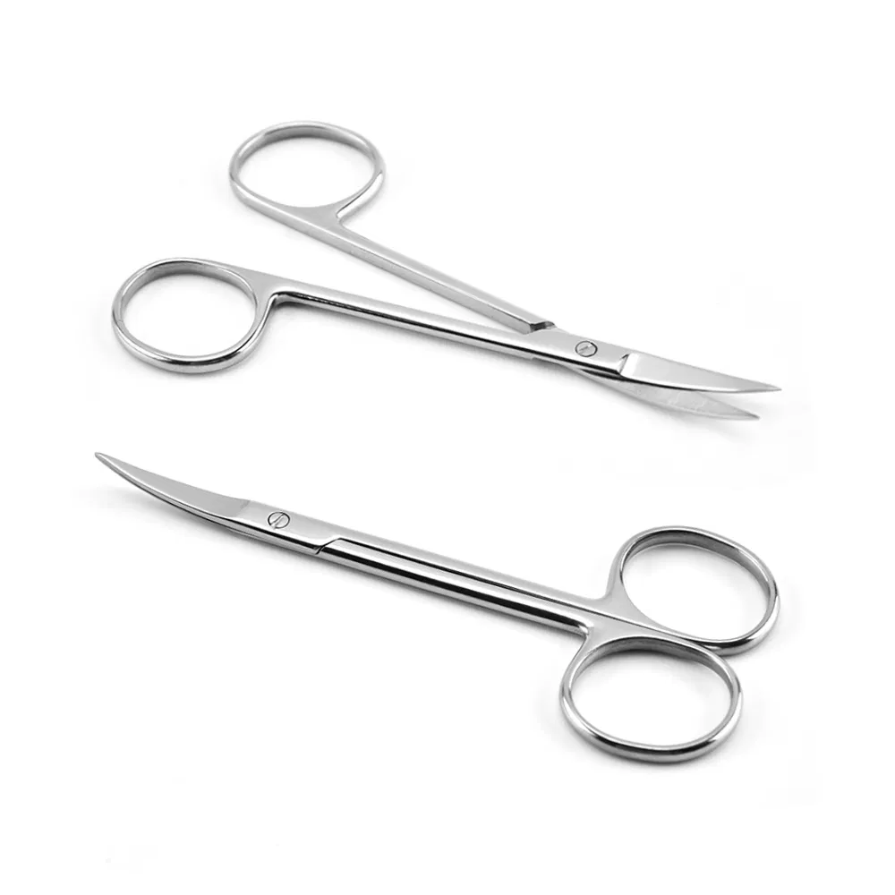 Barber Makeup Manicure Beauty Nail Art Scissors Stainless Steel Curved Eyelash Eyebrow Nose Hair Scissor