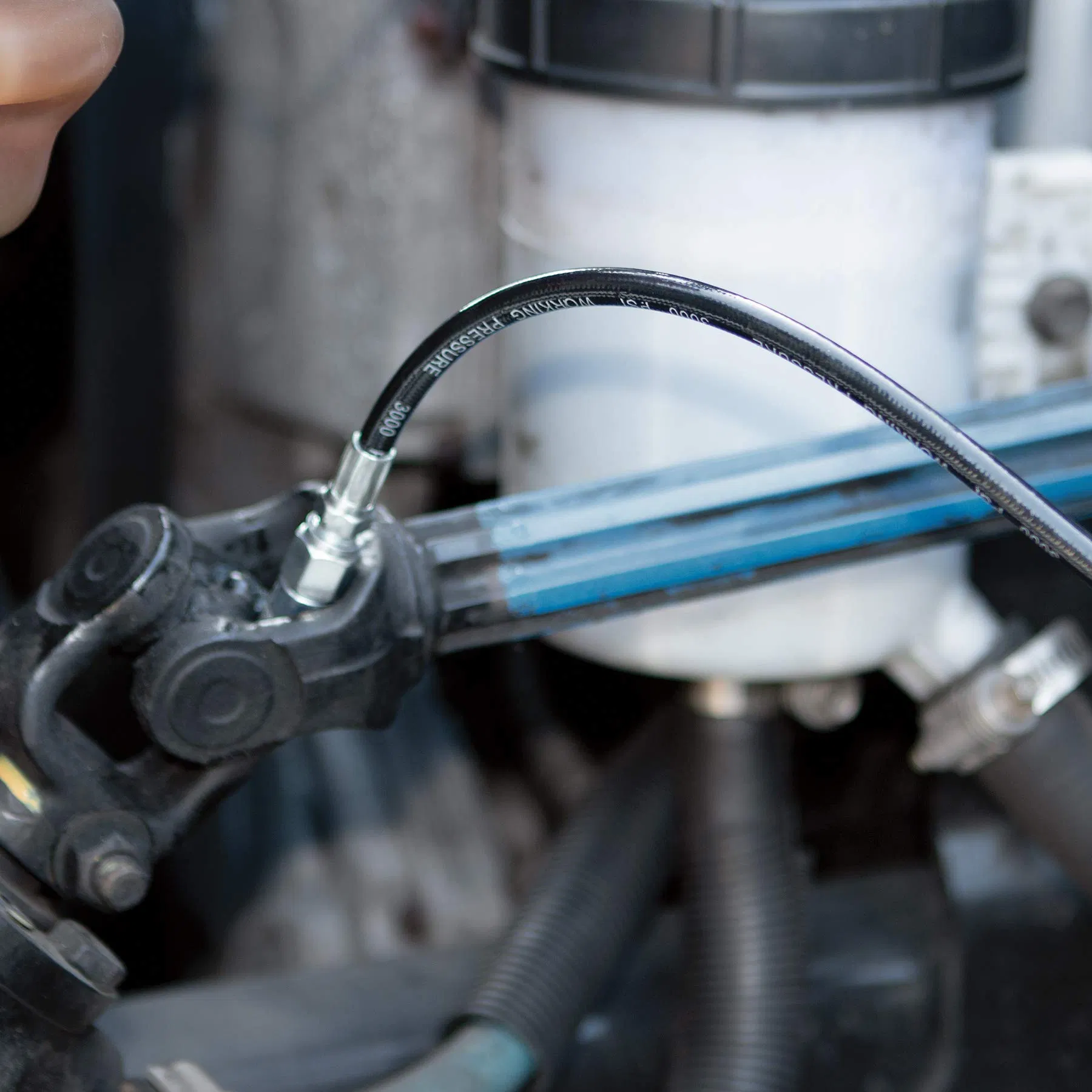 Aluminum Alloy Hand Operated Grease Guns 10000 Psi Gun Coupler Greese Gear Nozzle Size Nipple Hose Set Clear Tubes