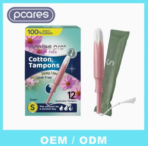 Super Manufacturers OEM 100% Organic Cotton Tampons with Applicator High Absorbenecy Quality Viscose