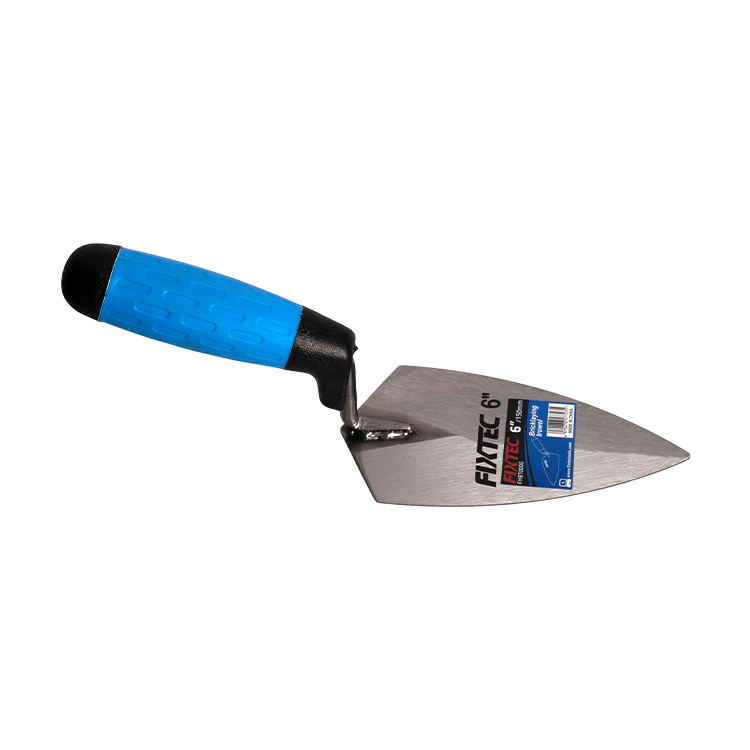Fixtec Hand Tools 6'' 8'' 10'' Carbon Steel Brick Bricklaying Trowels with Rubber Handle