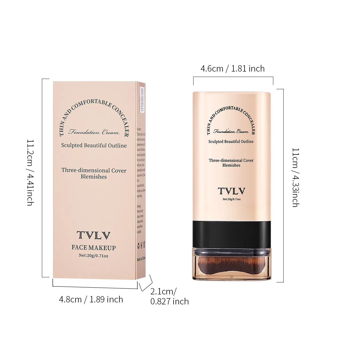 Dual-Ended Makeup Stick with Brush for Flawless Application