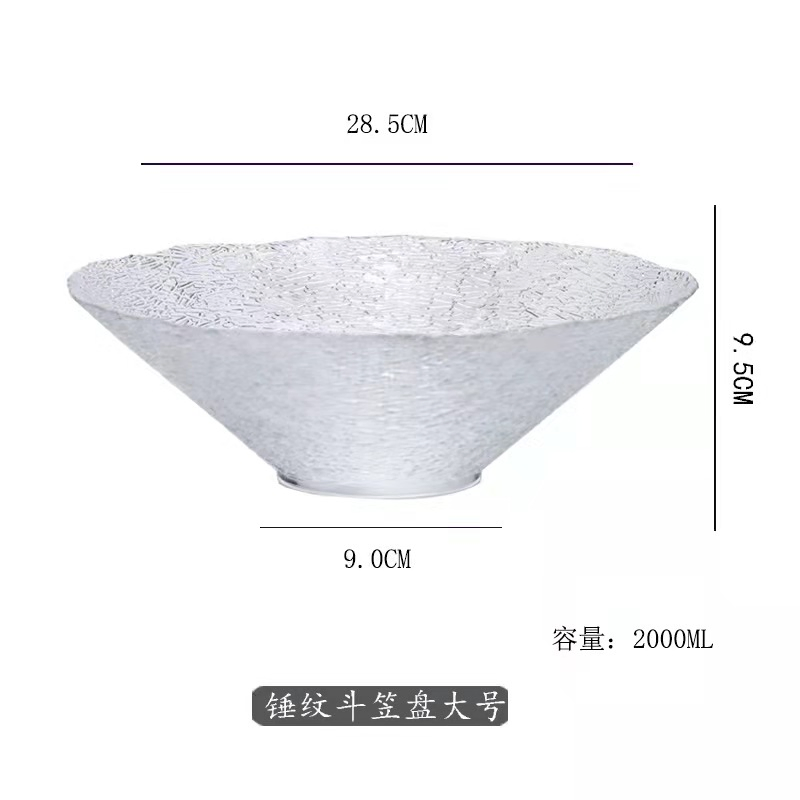 Unique Design Clear Crystal Color Salad Plate Luxurious Fruit Glass Plate