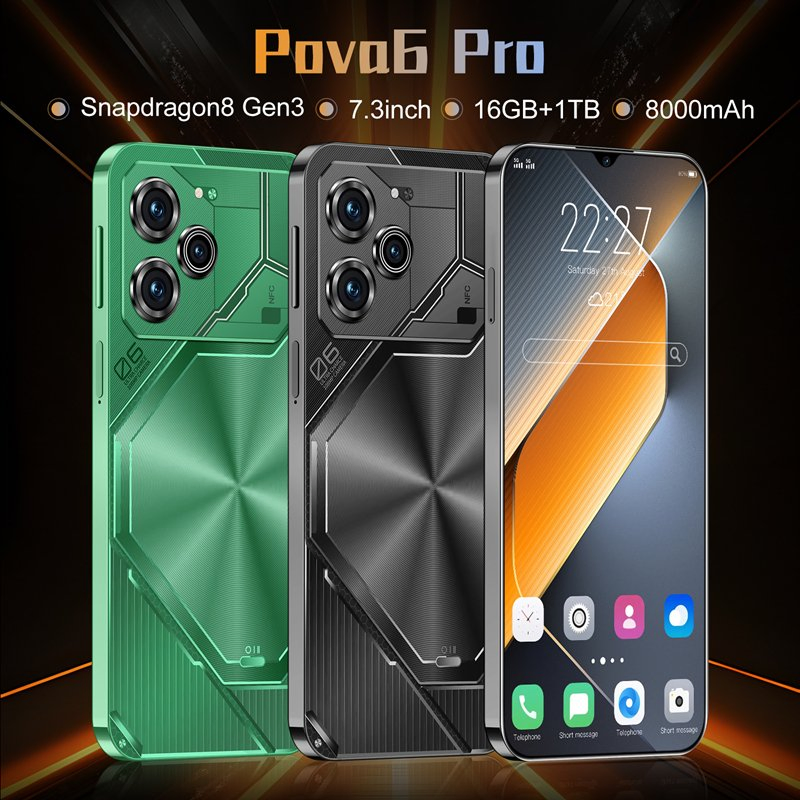 Super Performance Phone 16GB+1tb Pova6 PRO Android14 Mobile Smart Cellphone