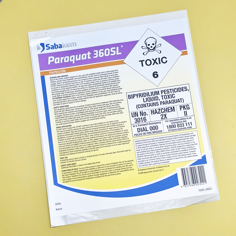 Compliant Removable Pesticide Custom Print Plastic Bottle Labels