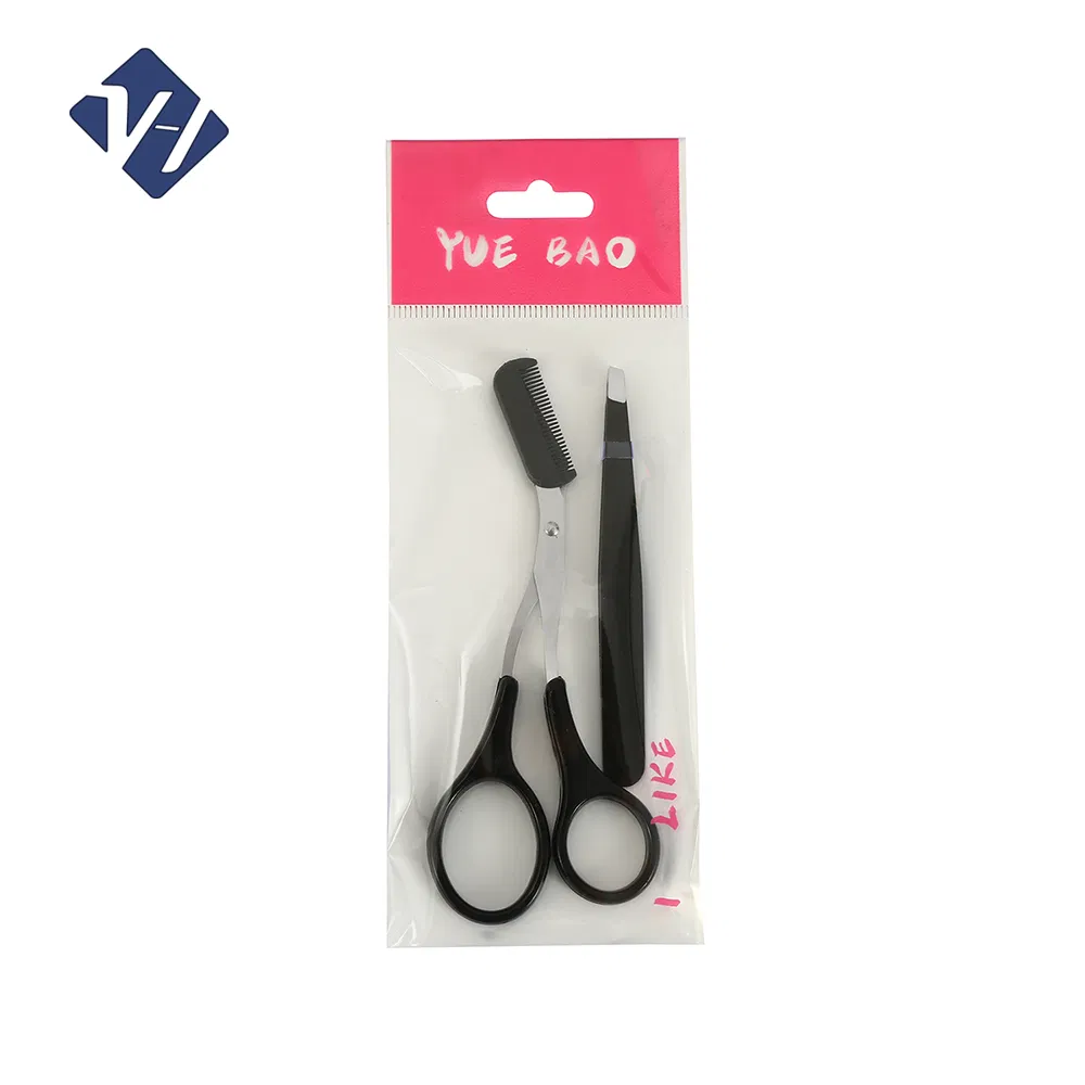 Wholesale Eyebrow Scissor Plastic Handle Makeup Personal Care Tools Scissors with Comb
