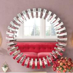 Art Design Style Antique Glass Bevel Mirror Silver for Home Live Room