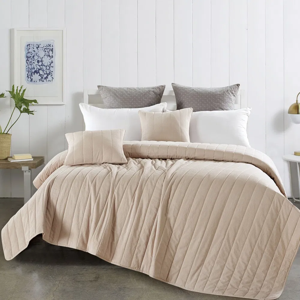 Solid Colormodern Style Lightweight All Season 3 Pieces Bedspread Coverlets Set