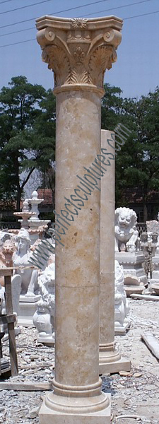 Custom Hollow Marble Pillar Interior Decorative Stone Round Column for Home Decoration (QCM034)