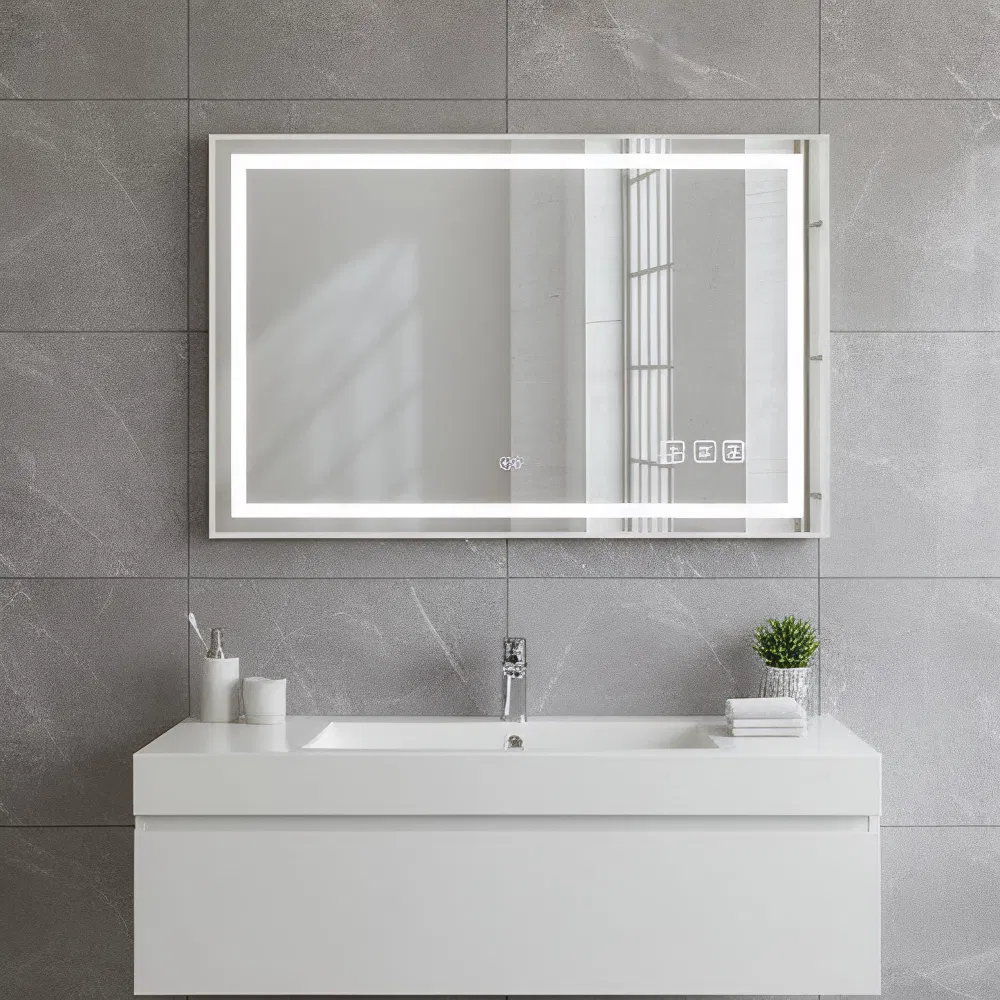 Bathroom Accessories Mirror with LED Lights Mirror Decoration Rectangular Wall Mirror