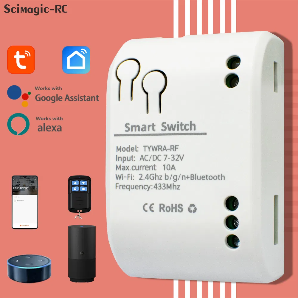 1CH Tuya WiFi Smart Electric Garage Gate Door Access Motor Switch Relay Module Remote Alexa