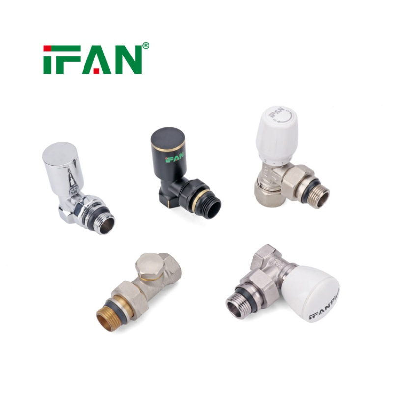 Ifan Good High Temperature Resistance Brass Smart Radiator Valves Home Used Hot Water Heating Angle Valve