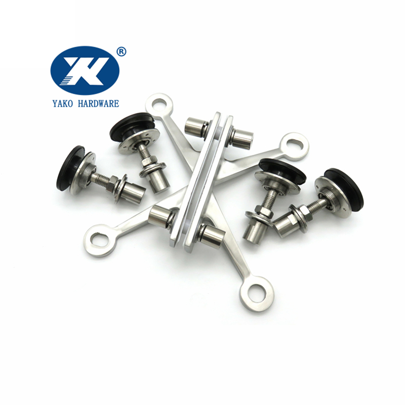 4 Arms Stainless Steel K Type Glass Fin Spider Fitting Spider Glass Accessories for Tempered Glass Railing