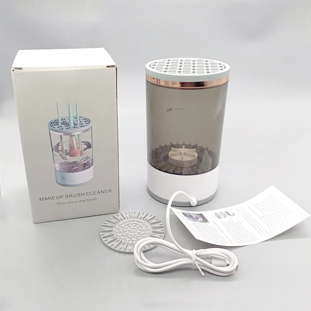 New Cosmetic Cleaning Nail Products Portable Electric Automatic Makeup Roller Brush Cleaner Machine