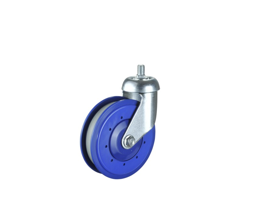5 Inch Shopping Cart TPE Caster Swivel Thread Stem Castor Trolley Wheel