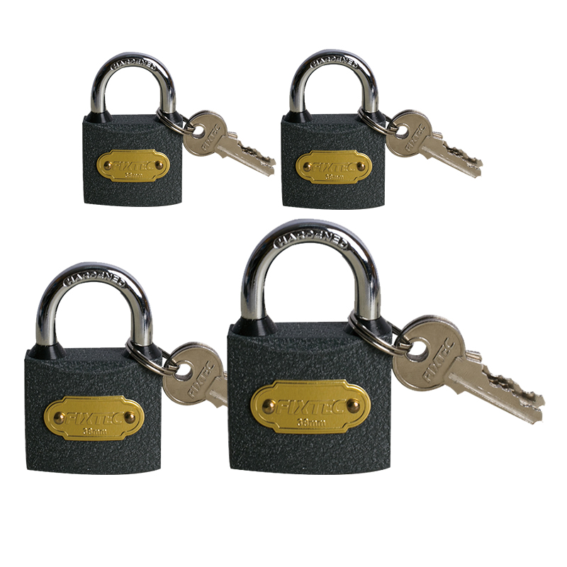 Fixtec OEM Manufacturer Custom Padlock Lightweight 32mm/38mm/50mm/63mm Iron Padlock Door Lock for Home