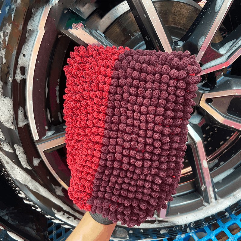 Red/Black Stitching Super Thick Flatter Piledriver Ultimate Multipurpose Detailing Mitt