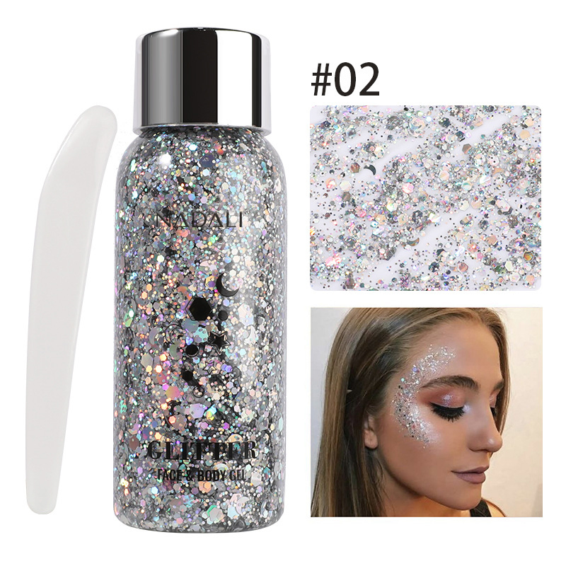 Ditong Hot Sale Glitter Face Body Gel Powder Eyeshadow Lips Nails Hair Makeup Colorcosmetics Body Glitter Primer Gel