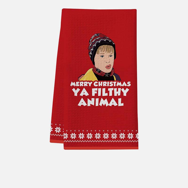 Microfiber Bathroom Hand Towel with Personalized Logo Thick Waffle Kitchen Dishcloth