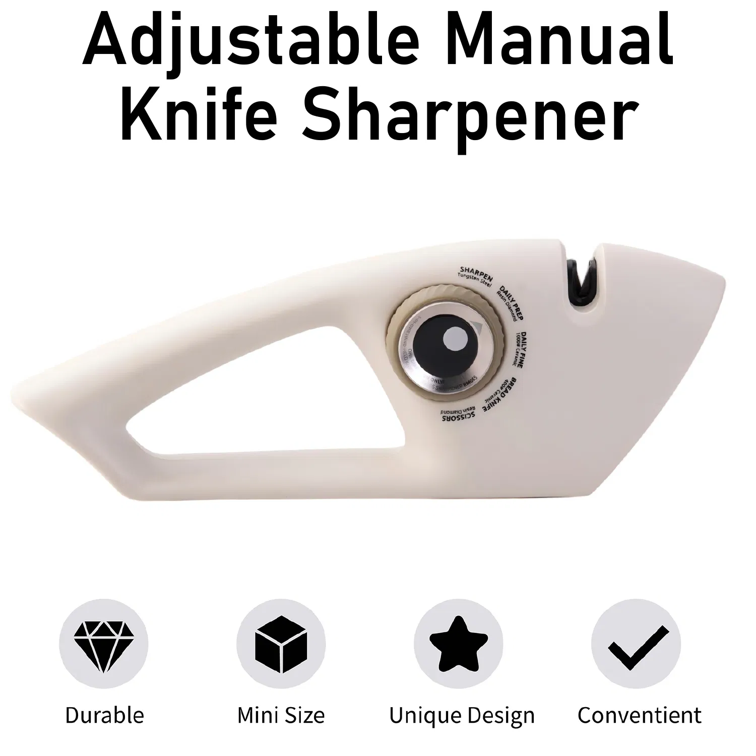 5-in-1 Adjustable Knife Sharpener Tungstensteel Ceramic Diamond Rods Non-Slip Ergonomic Kitchen Tool