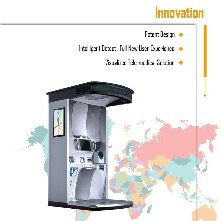 Body Examination Test Telemedicine Healthcare Kiosk Remote Tele-Consultant Station Self Service Hospital Kiosk