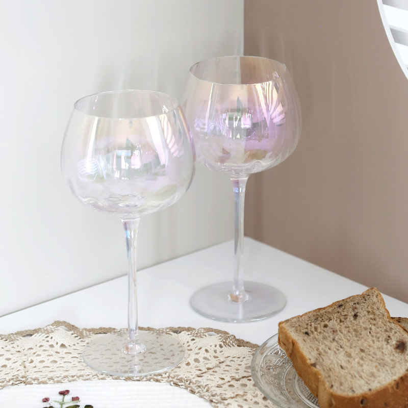 British Rainbow Red Wine Goblet Glass Sets, Household Tall Glasses, and Colorful Champagne Glasses