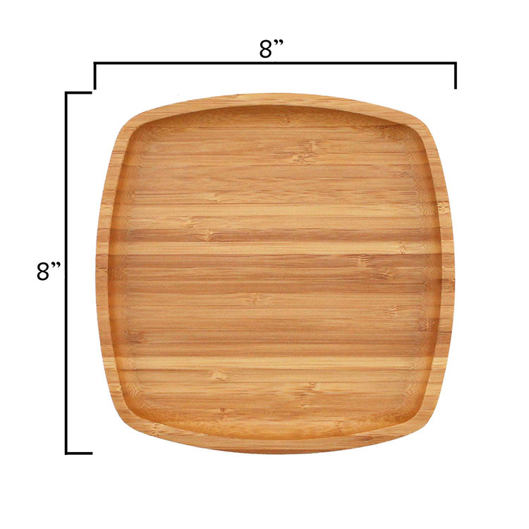 Multifunctional Bamboo Cheese Plates, Coffee Tea and Fruit Serving Tray, Round Plates