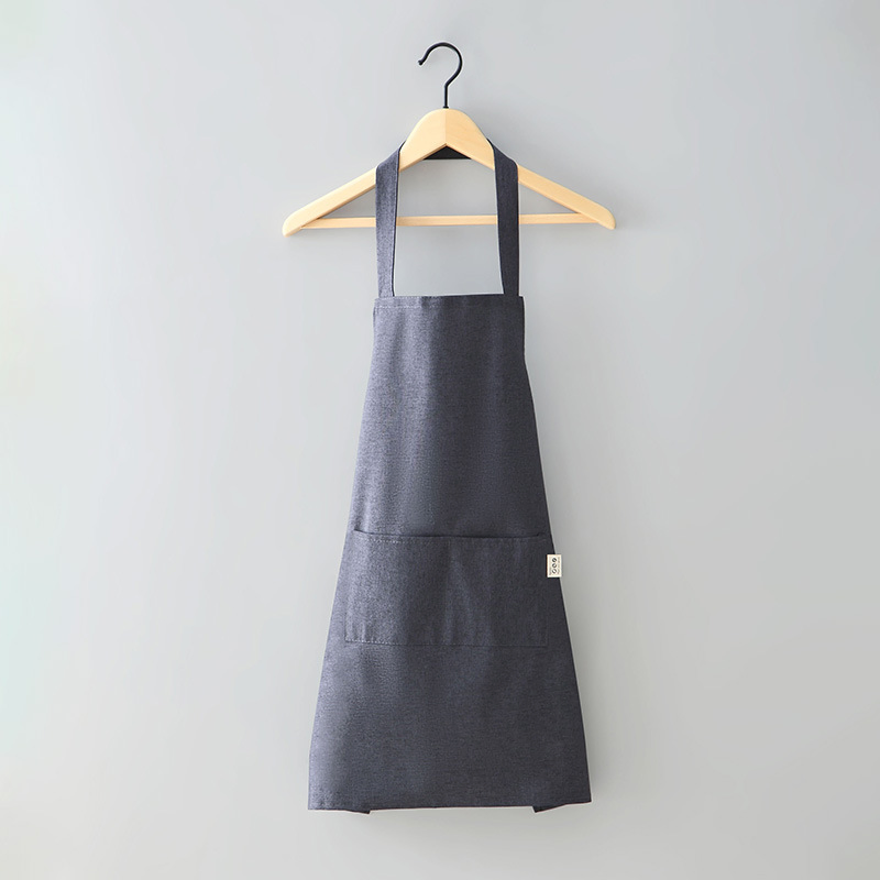 Cotton Polyester Pure Color Black Cooking Food Man Women Garden Bib Chef Canvas Cotton Custom Kitchen Apron