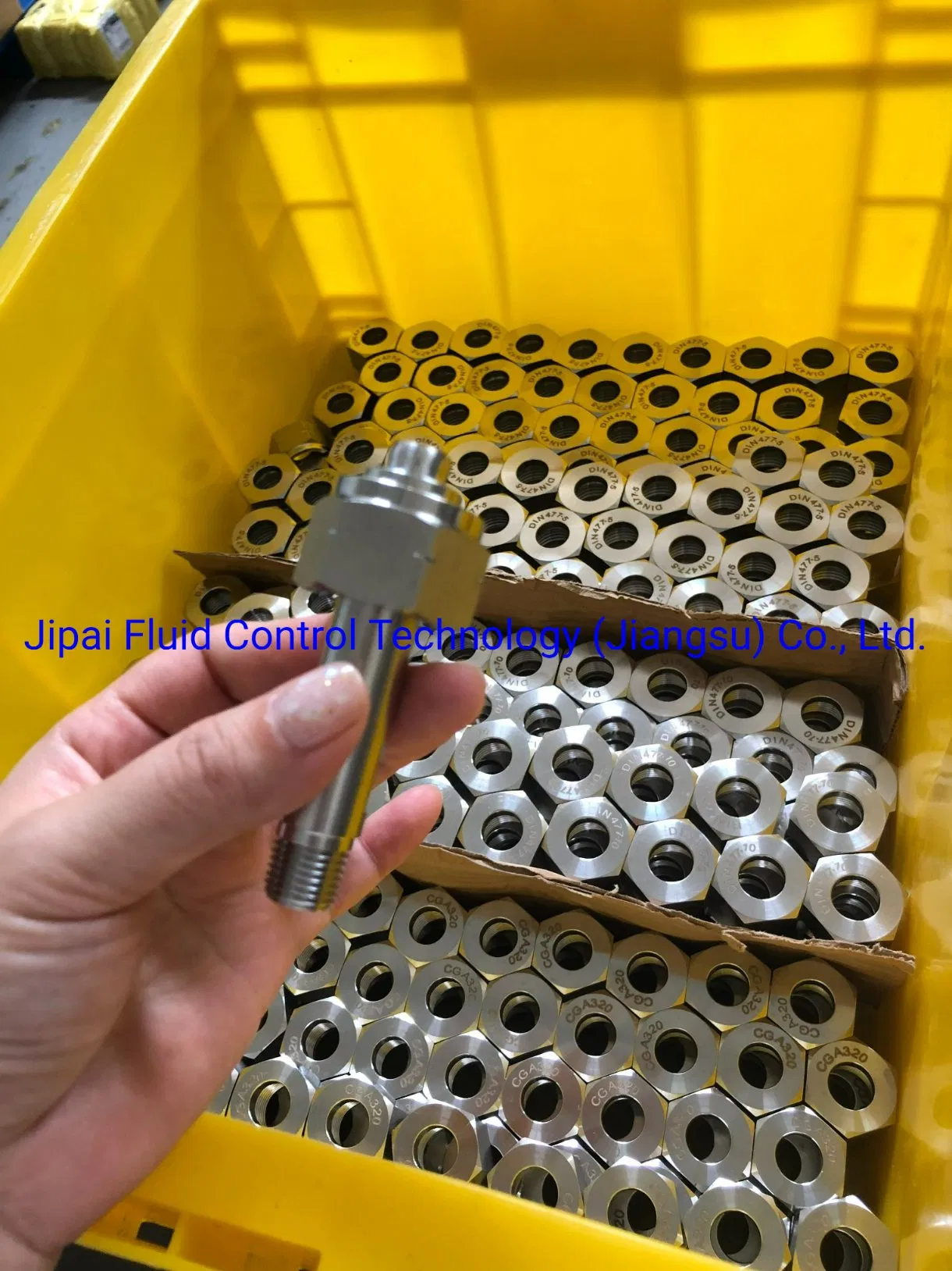 Stainless Steel Bullnose Cylinder Connector BS3 DIN477 Cga580 Standard Fitting for Cylinder