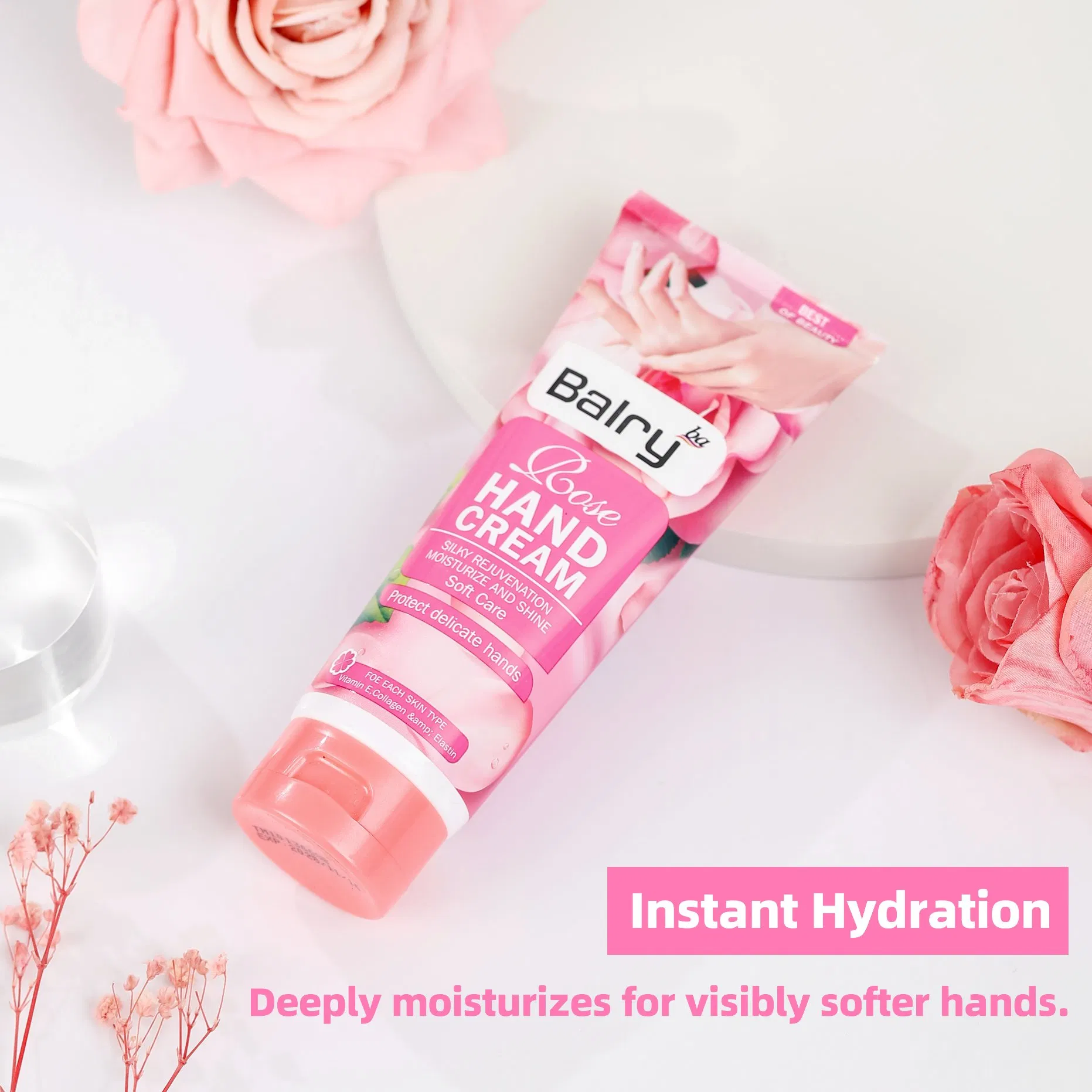 Best Selling Rose Fragrance Skin Brightening Moisturizing Lotion Hand Cream for Dry Skin Prevention