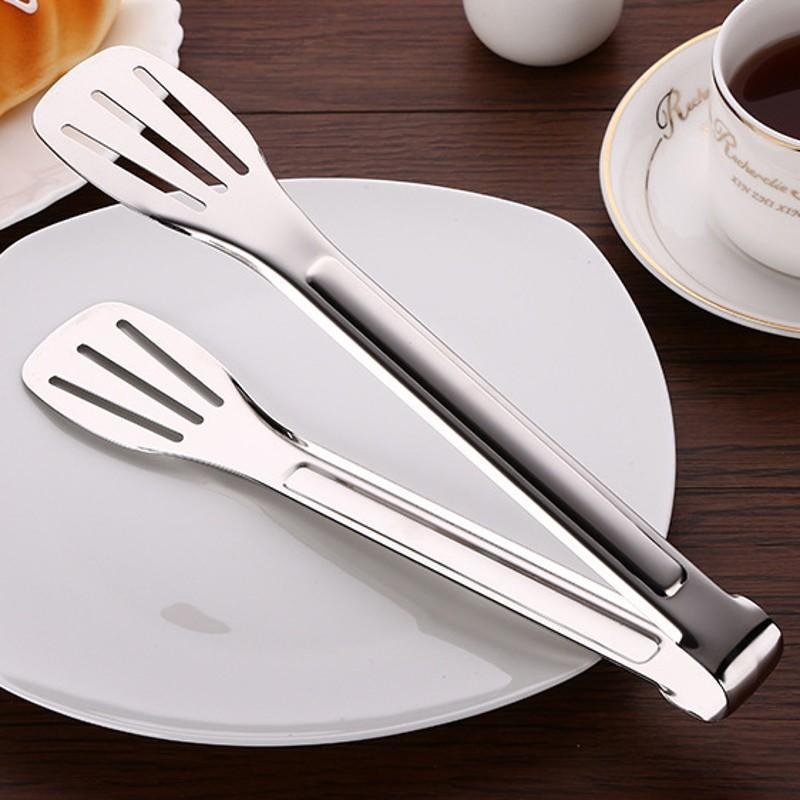 Stainless Steel Food Tongs with Anti-Heat Slotted Design for Easy Draining