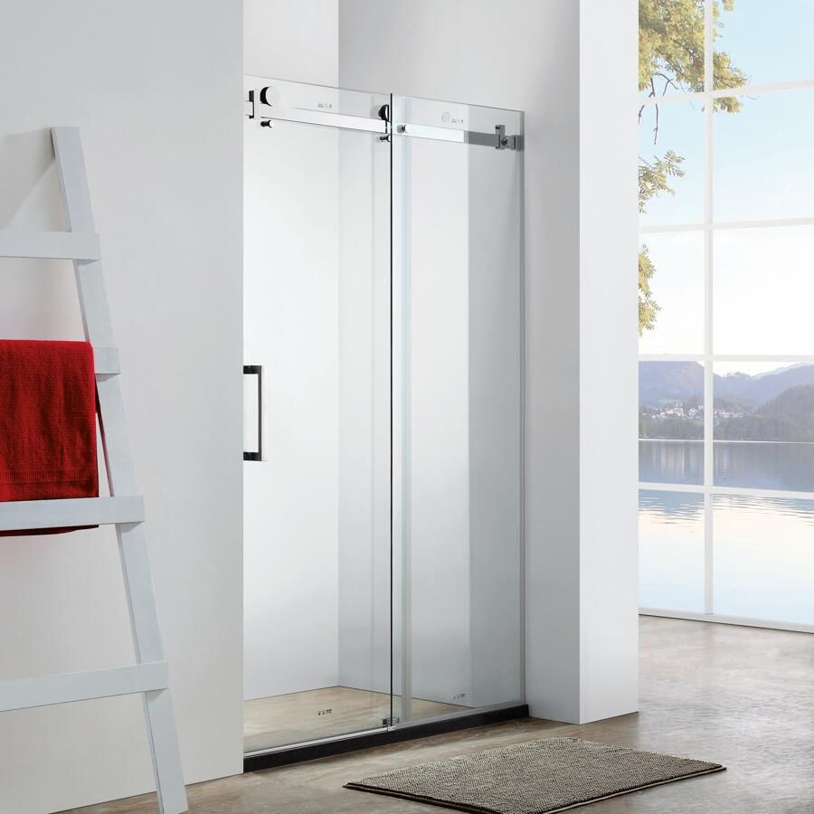 Frameless Sliding Shower Door 8mm or 10mm Tempered Glass SGCC Certificate