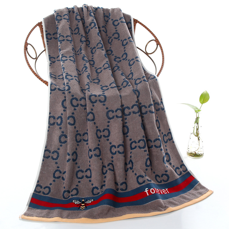 Cotton 100 Yarn Dyed Jacquard Hand Embroidery Sport Hotel Home Bath Beach Towels