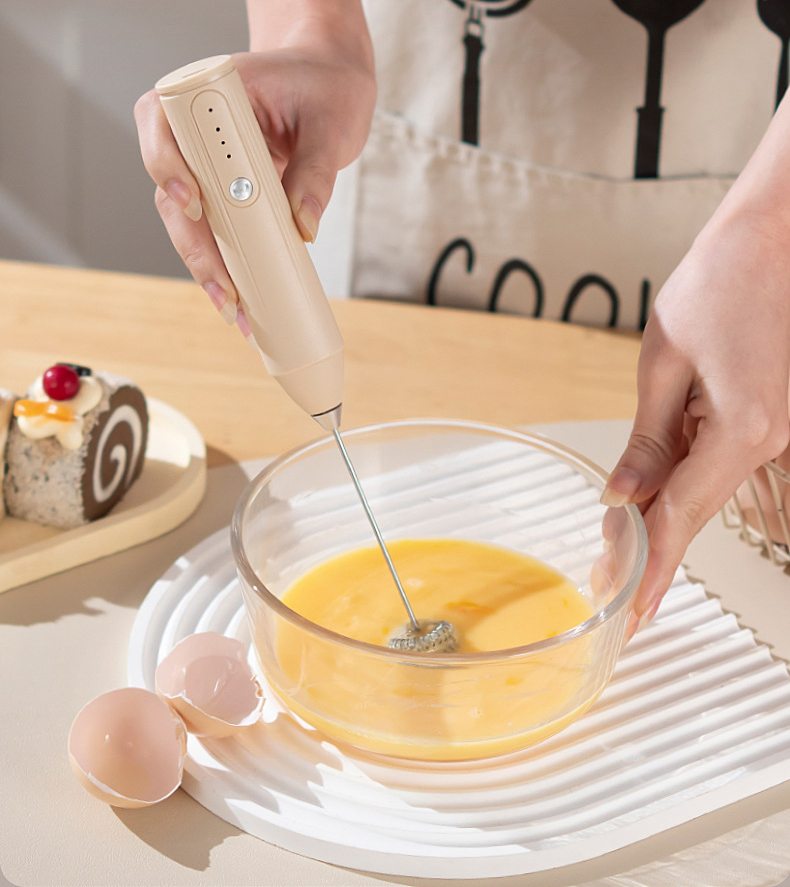 Kitchen Gift Matcha Milk Frother Whisk Mixer Electric Milk Frother Wand Stainless Steel Handheld Milk Frother Machine for Coffee