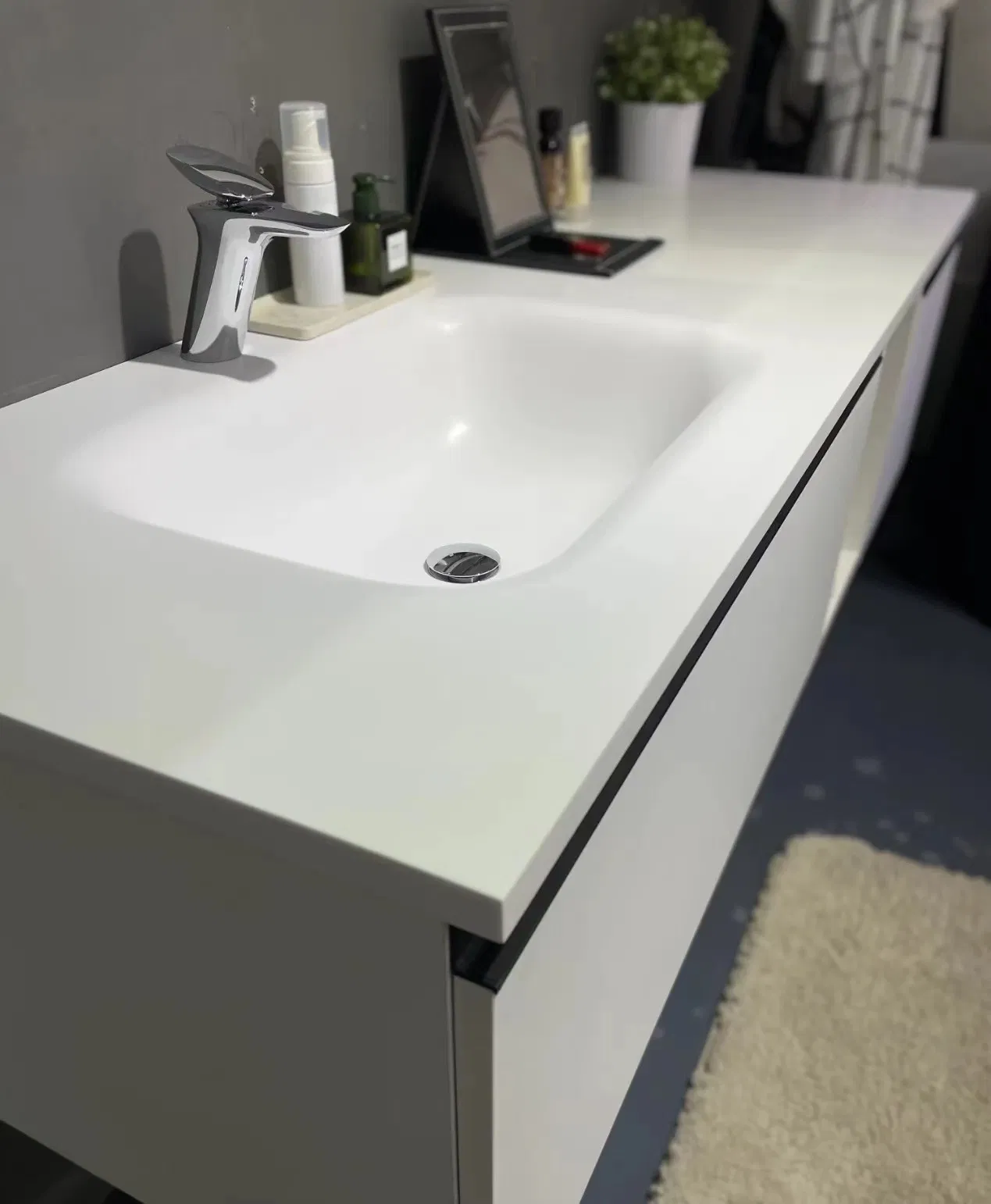 Elegant Artificial Stone Bathroom Furniture and Modern Kitchen Sink