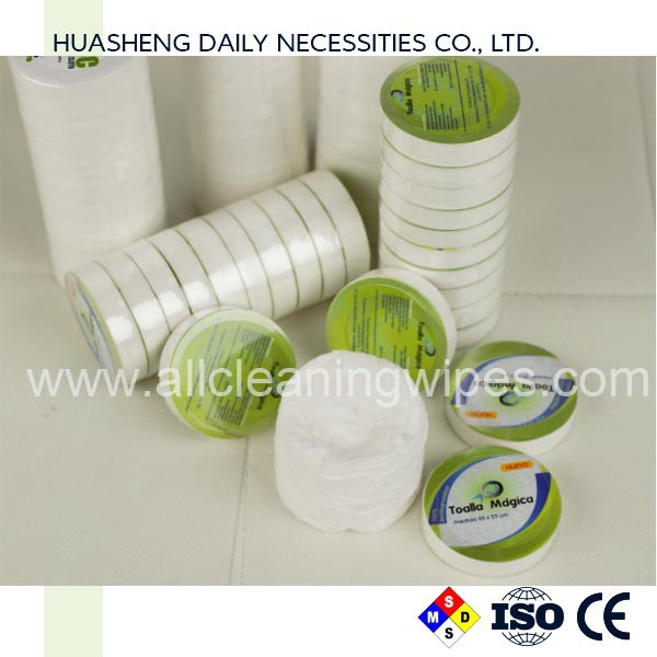 Disposable Compressed Towel of 100% Viscose or Cotton for Hotel, Restaurant, Sports, Travelling, Hotel