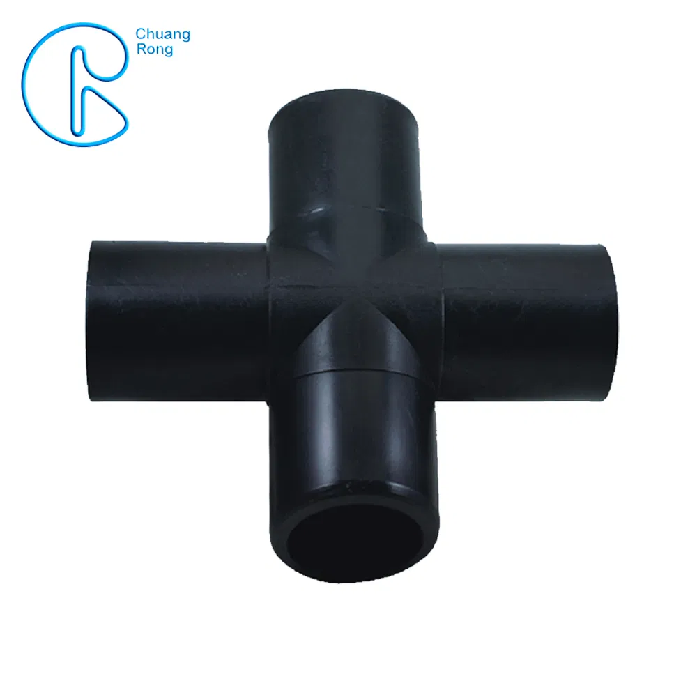 HDPE Fusion Fittings Cross with 4 Way Connection Holes
