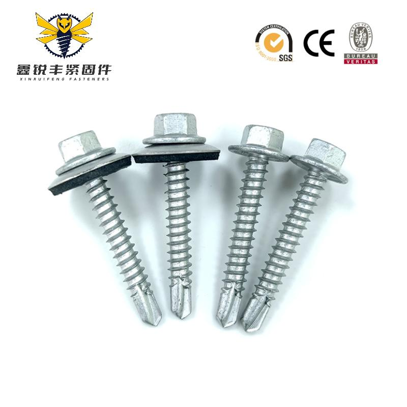Hex Head EPDM Grey/Black Washer Self Tapping Screw Self Drilling Screws for Roof Working
