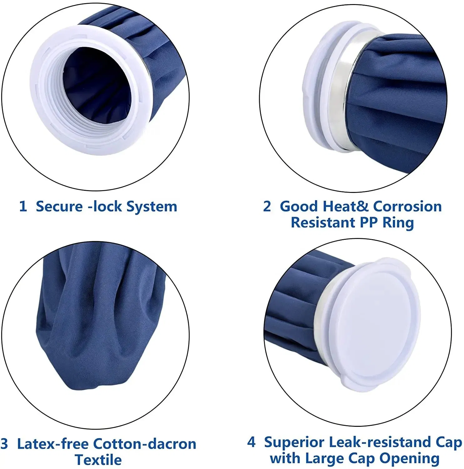 Refillable Ice Bag Pack, Ice Bag with Wide Mouth, Cold Therapy Fillable Bag for Pain Relief, Swelling, Wisdom Teeth