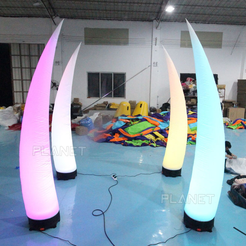 Advertising Colordul LED Inflatable Lighting Pillar for Decoration