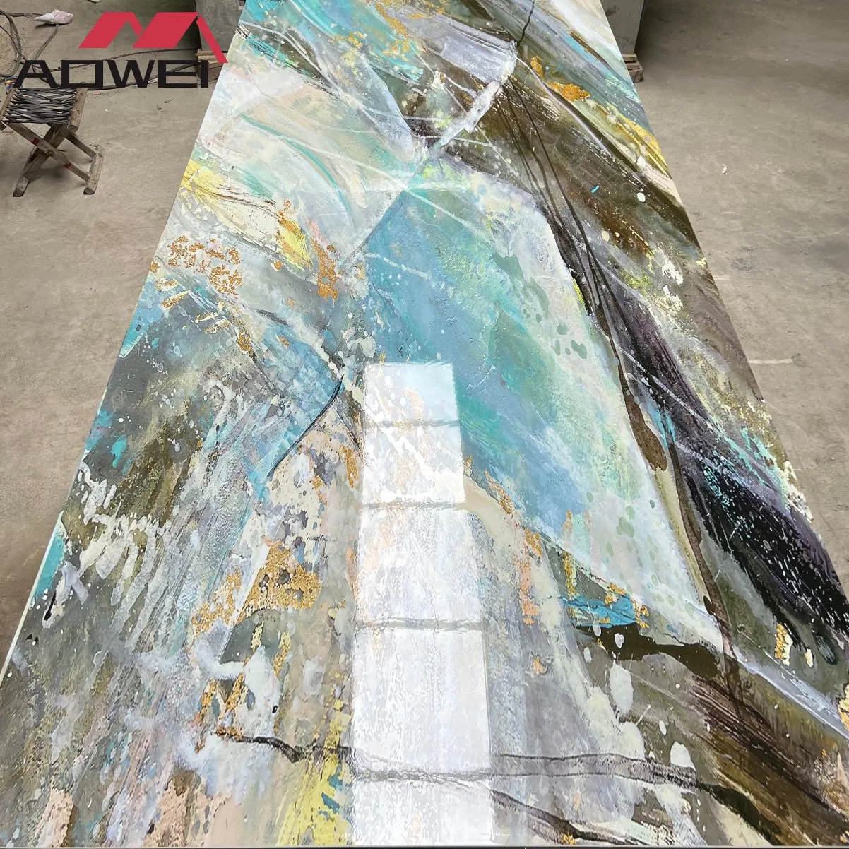 3D-Printed Carbon Slate Fireproof Rock PVC Marble Sheet Charcoal Panel for Decor