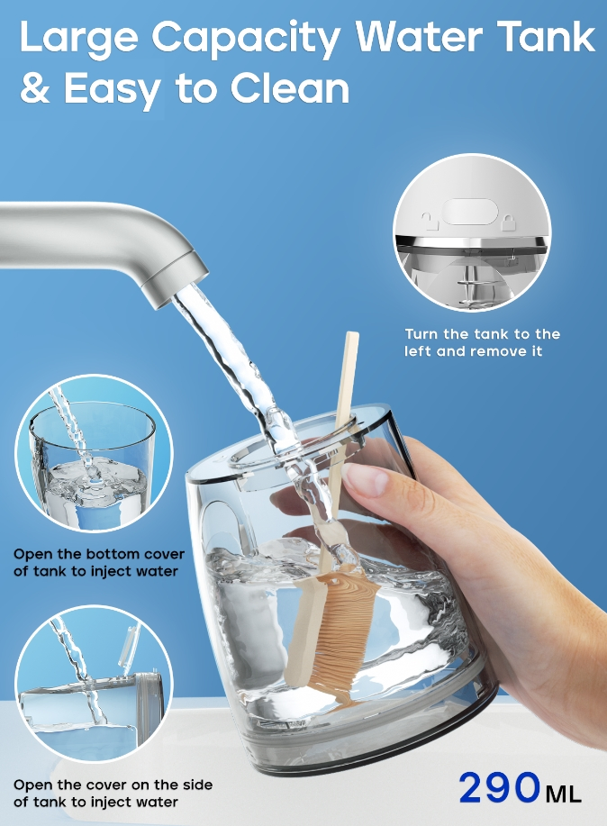 Adult Ipx7 Big Detachable Tank Portable Water Dental Care Irrigator Flosser