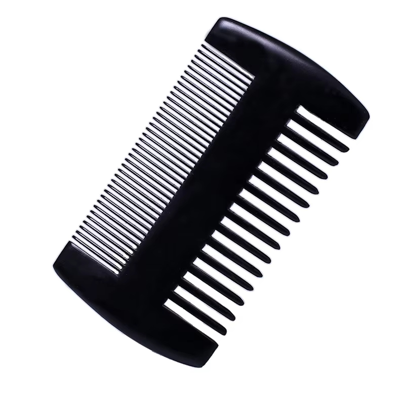 Private Label Custom Logo Black Boar Bristle Beard Brush and Combs Men Beard Kit Gift Set