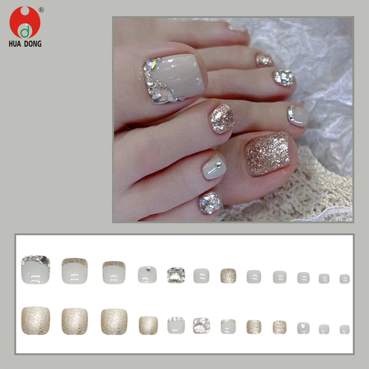 New Custom Nail Tips DIY Toe Nail Art Nail Accessories Manicure Set Decorative Nails Trendy Nail Designs Fancy Nails Soft Gel Nails Color-Changing Toe Nails
