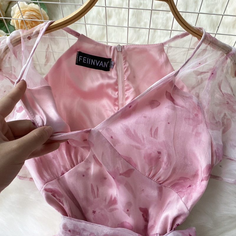 Платье женское повседневное с цветочным принтом